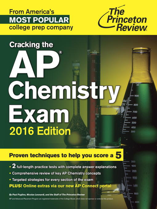 Imagen de portada para Cracking the AP Chemistry Exam, 2016 Edition